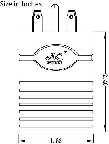 AC WORKS Generator to Transfer Switch L14-30 Inlet Box Adapter (TT-30 RV 30Amp to L14-30 Compact)