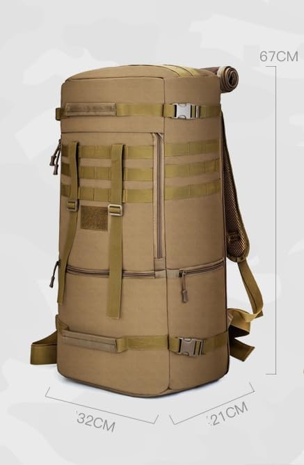 Tactical Backpack Military Molle Hiking 65L Outdoor camouflage mountaineering shoulder handheld sports army green
