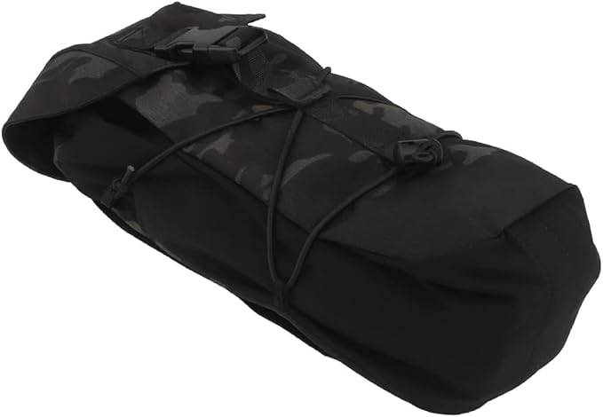 Multifunctional large capacity Dump Pouch Drawstring Magazine Tactical Utility Pouch Recycling Pouch Waist Bag (Black camo)