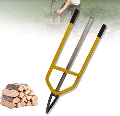 Manual Log Splitter Inertia Wedge Axe for Outdoor Wood Splitting Firewood Kindling Tool for Camping and Home Use Wilderness Survival (L)