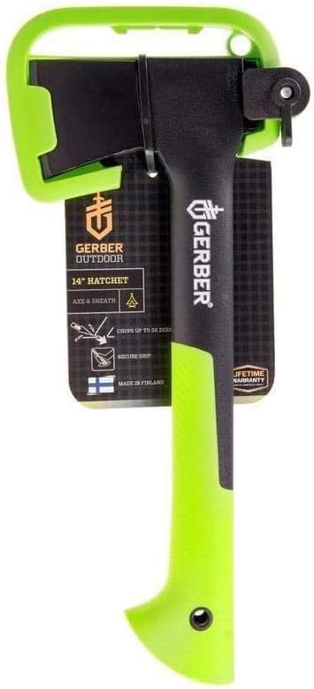 Gerber Gear Freescape Hatchet - 14 Camping Hatchet with Included Sheath - Green
