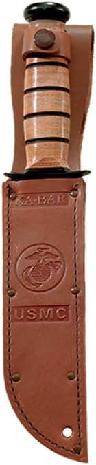 KA-BAR Knives United States Marine Corps Knife Model 1250 with Sheath Classic Fixed Blade Utility Knife