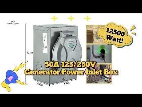 50A 125/250V Generator Power Inlet Box - 3-Prong Pre-Drilled for Easy Installation Durable Metal Construction