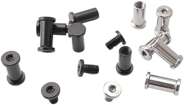 10 Sets CNC Titanium Hex Socket Screw Replacements with M3.5 Thread Fit for Knife Handle DIY Making Accessory(Silver)