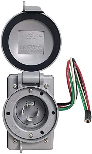 NEMA L14-30 Generator Extension Cord + Inlet Box - 30A 125/250V 10/4 SOOW - UL Listed - Iron Box Part # IBX-5805IN10G-35 (35 10/4 SOOW)