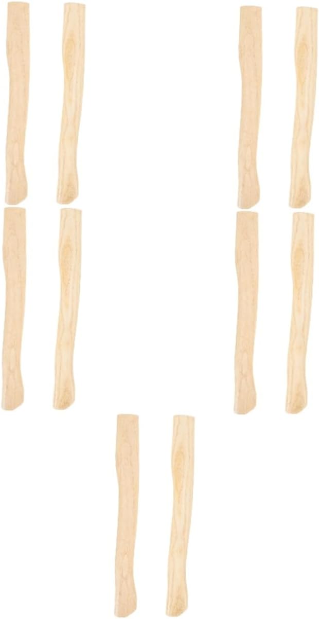 Shovel Handle Replacement Camping Hatchet 6 Pcs Ax Handle Mini Wooden Camping Ax Hoe Replacement Grip Wood Handle Replacement(As Shownx5pcs38x4.4cmx5pcs)