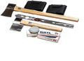 Official World Axe Throwing League Premium Starter Kit with Throwing Hatchet Throwing Axe Axe Throwing Target Stencil Axe Throwing Markers &amp Axe Sharpening Whetstone