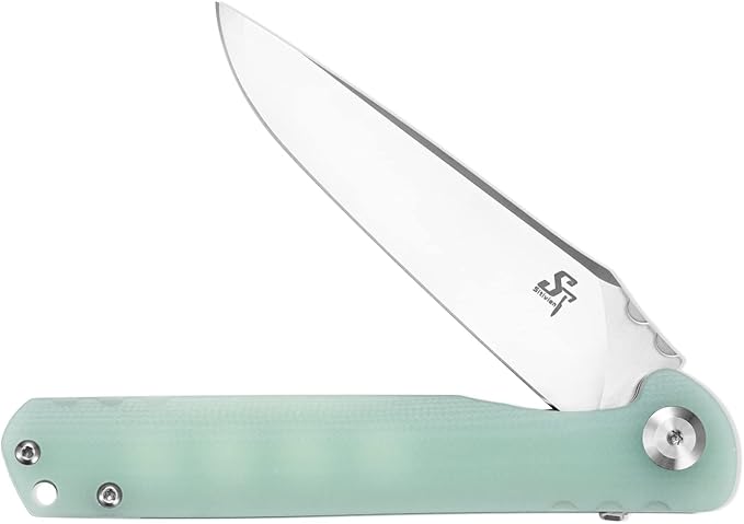 Sitivien ST101 Folding Knife D2 Steel Blade+G10 Handle Tool Knife EDC Pocket Knife for Outdoor Camping Hunting Survival (Jade) Turquoise