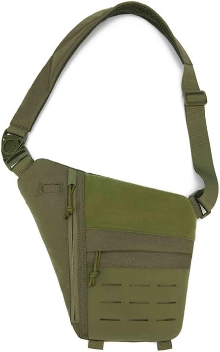 Outdoor Sports Gear Combat Hiking Pack Camouflage Kit Pouch Tactical Chest Sling Bag- Green