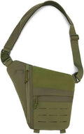 Outdoor Sports Gear Combat Hiking Pack Camouflage Kit Pouch Tactical Chest Sling Bag- Green