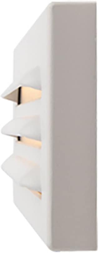 WAC Landscape Lighting 9in 12V LED Horizontal Louvered Surface Mounted Indoor or Outdoor Step Light and Wall Light 3000K Warm White Built-in LED in White
