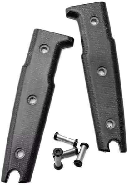 1 Pair Micarta Scales with 4 Sets Screws Handle Patch Blank DIY Replacement(Black)