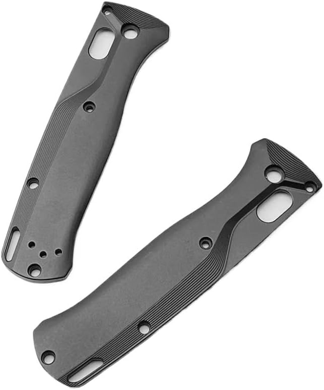 1 Pair Anodized Aluminum Alloy Scales Fits for Bugout 535 CNC Blank Handle Patch DIY Replacement in Black