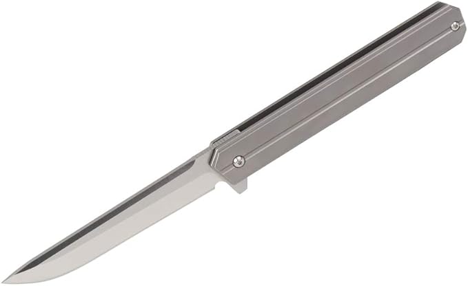 MASALONG Harry and Son kni206 Outdoor camping tactical folding knife EDC Titanium alloy handle D2 / damascus blade (large)