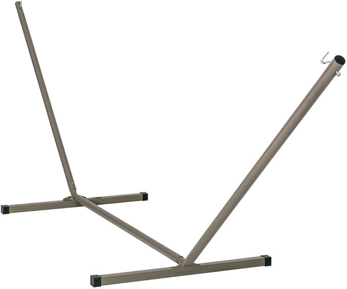 Lazy Daze Hammocks Portable 2 Person Heavy Duty Steel 12 FT Hammock Stand with Hooks and Chains for Outside Patio Backyard 450 Pounds Capacity Tan
