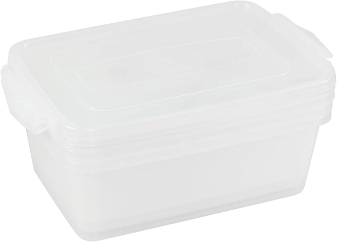3 Pack 6.5 Quart Lidded Storage Bins Dough Proofing Box Clear Storage Container