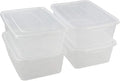 Jekiyo Clear Plastic Storage Bin 14 Quart Latching Box Container with Lid 4 Packs
