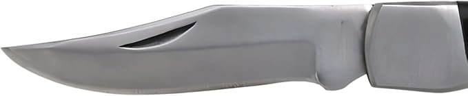 7 Handmade Folding Pocket Knife – 3 440 Stainless Steel Clip Point Blade – Silver Bolster – Genuine Leather Sheath Included (Brown)