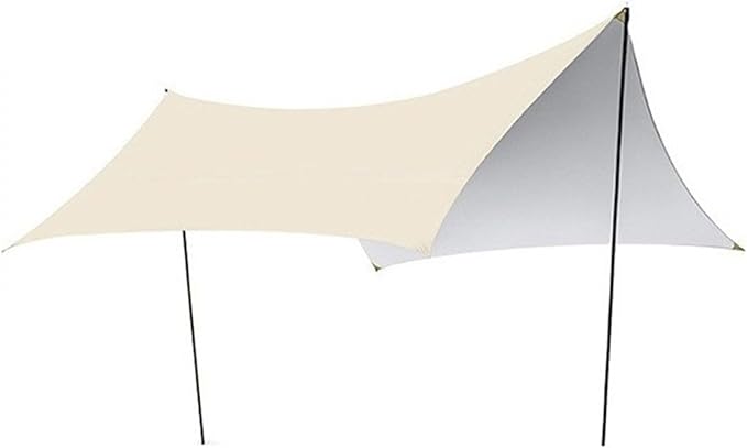 Large 16 Square Meters Outdoor Camping Shelter Featuring Reflective Silver Layer for Sun Shield and
