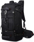 Tactical Backpack Military Molle Hiking 36-55L travel casual sporty outdoor duffel bag black (50L) rain cover