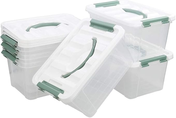 6-pack Clear Latch Box 6 Quart Plastic Storage Box with Lid