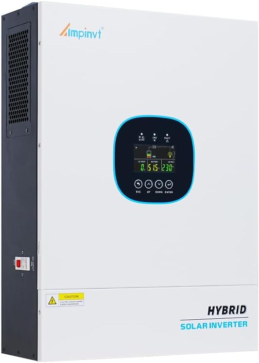 Ampinvt 5000W Solar Inverter 48Vdc to 120V Pure Sine Wave Inverter 5000 Watts Built-in 100A MPPT Solar Charge Controller Max PV Input 5500W Support up to 6 in Parallel Lead Acid Lithium Battery