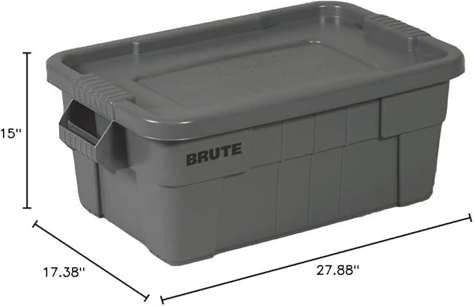 RUBBERMAID 1836781 Grey Tote 20GAL with Lid