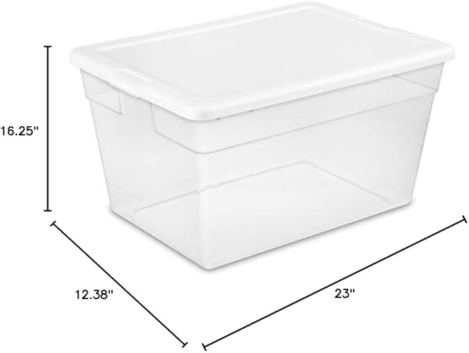 New 821092 Sterilite Storage Box 56Qt White (-Pack) Storage Cheap Wholesale Discount Bulk Plasticware Storage Acne Wash8