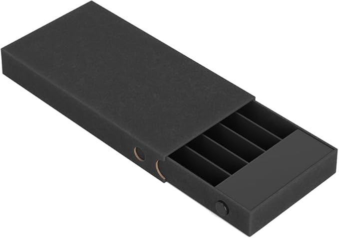 100 Pack – Child Resistant &amp Recyclable Slim Pre-Roll Paperboard Boxes with Press Button &amp Foam Insert – Sustainable Storage for Small Products (Black)