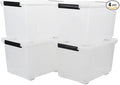 4-Pack Plastic Storage Box 50 L Clear Large Storage Bin with Wheels