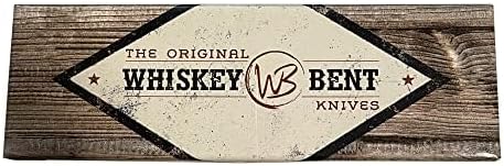 WHISKEY BENT HAT CO. Mini Skinner 440 Steel Fixed Blade Knife w/Leather Sheath (Tooled Leather)