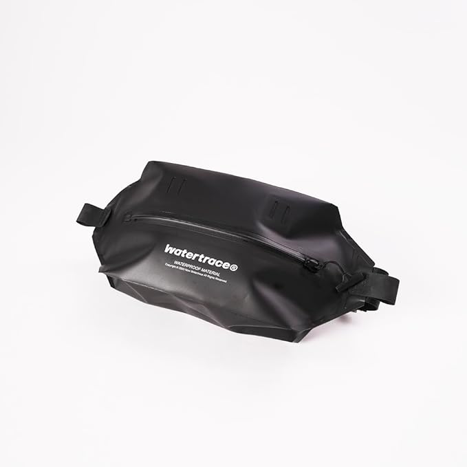 Waterproof Fanny Pack Black Yellow Crossbody Waist Bag for Kayaking Rafting Swimming Surfing Paddle Board Boating (Black)