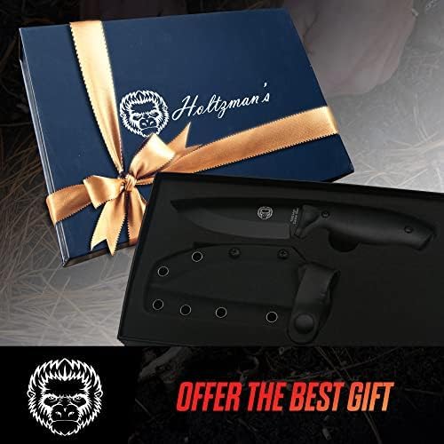 Holtzman's Gorilla Survival Naked Bloodline Full Tang Fixed Blade Survival Knife with Kydex Sheath - Durable and Versatile for Bushcraft Camping and Hiking
