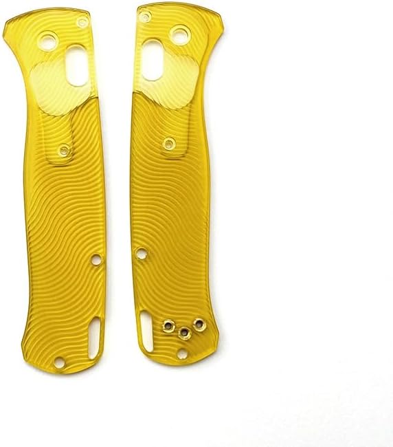 1 Pair Custom Utem Scales Fits for Benchmade Bugout 535 Clear Yellow PEI Handle Patch