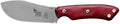 Tops Knives Camp Creek Fire Edition Full Tang Fixed Blade- Tumble Finish Blade Finish- Black Leather Sheath w/Dangler (Red/Black G10 Handle)
