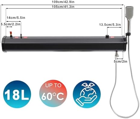Portable Water Tank for Camping Shower &amp Vehicle Storage Solar Heated Roof Rack Tank for Hiking Car Wash Pet Cleaning Beach Trips - Durable &amp Versatile Solution