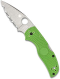 Spyderco Native 5 Lightweight Salt Folding Knife with 2 LC200N Steel Blade and Green FRN Handle - EDC Knife for Men and Women Perfect for Hunting Tactical Camping Survival - SpyderEdge - C41SGR5