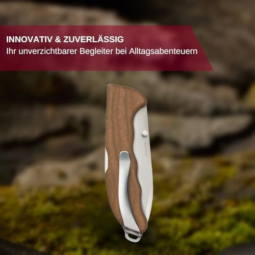 Victorinox Evoke Swiss Army Knife Featuring a Foldable Blade with Thumb Stud and Lockback Mechanism