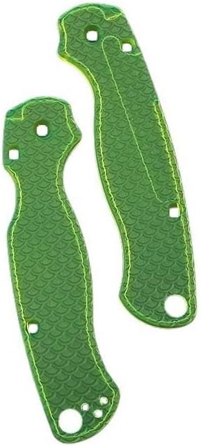 2-Piece Pair Non-slip Acrylic Scales Handle Patch Replacement in Green Fits for Paramilitary 2 C81