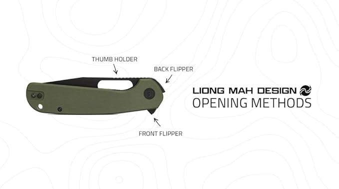 LIONGMAH Folding Pocket Knife 3.75 BladeG10 Handle Liner Lock Reversible Pocket Clip for Everyday Carry Outdoor Activities Perfect Tool for Camping Hunting Survival (Left-handed version)