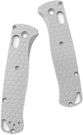 1 Pair Custom Aluminum Alloy Scales Fits for Bugout 535 CNC Handle Patch with Honeycomb Pattern DIY Accessory