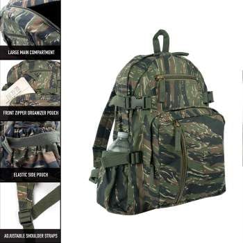 Rothco Vintage Canvas Compact Backpack – Rugged Everyday Carry Travel Storage Bag Brown