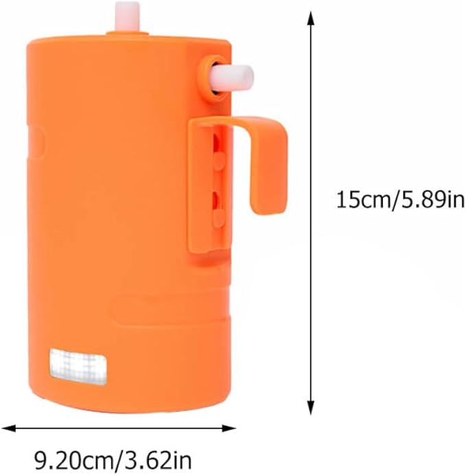 1Set Camping Shower with Lighting Durable Outdoor Shower Head for Camping Hiking Car Washing Pet Cleaning Fully Charged for Use Orange
