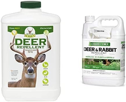 Concentrated Deer Repellent - Bobbex | Deer Elk and Moose Deterrent Concentrate (32 oz.) B550100 &amp Liquid Fence HG-70109 Animal Repellent 128 Oz Multicolor