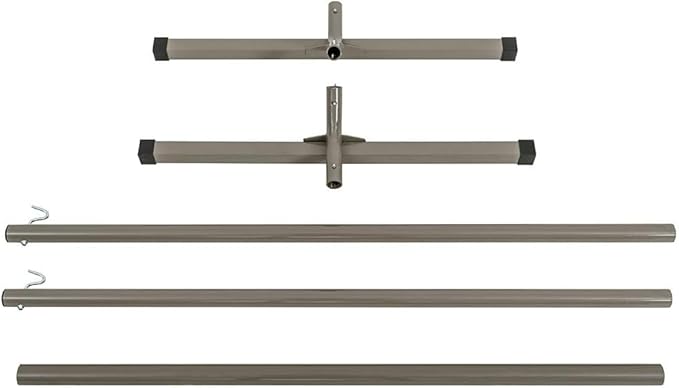 Lazy Daze Hammocks Portable 2 Person Heavy Duty Steel 12 FT Hammock Stand with Hooks and Chains for Outside Patio Backyard 450 Pounds Capacity Tan