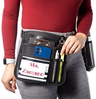 Mini -Premium Hip/Waist Pouch/Belt Clip / 6 Pocket -2-Sided/Drink Pouch/Key Carabiner/ID Sleeve (Up to 54 Waist)
