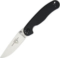 Ontario Knife Company Rat 2 Satin D2 Tool Steel Drop-Point Blade Folding Pocket Knife Black Handle Liner Lock Knife Everyday Carry Knife – ON8828