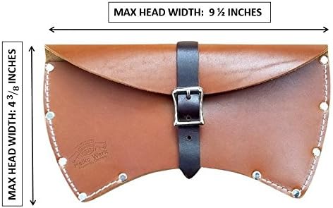 1844 Helko Werk Germany Leather Axe Sheath - Brown Leather Single Compartment 36 Inches Open Top