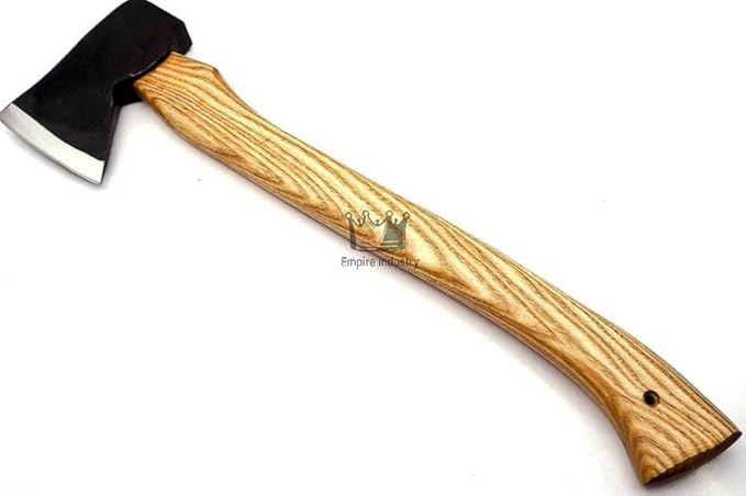 Handmade High Carbon Steel Wood Cutting Axe with Sheath - Hunting Axe - Camping Axe - Ash Wood Handle - Forged Head by Empire Industry