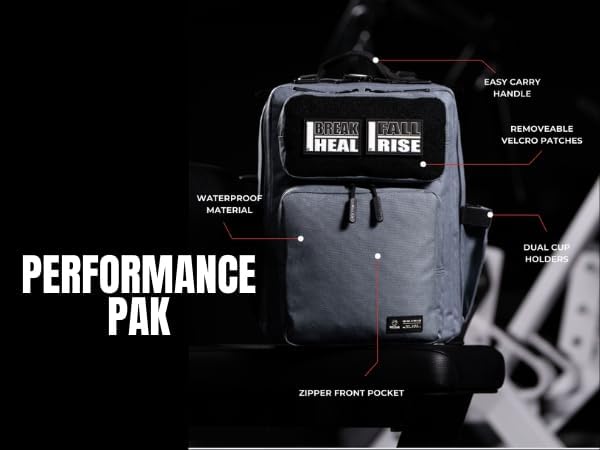 WOLFpak 15L Slim Tactical Gym Backpack - Durable 1000D Waterproof Oxford Material | Minimalist Daypack w/Laptop Pocket &amp Dual Cup Holders | Great for Travel &amp EDC | (Alpha Black White Accents)